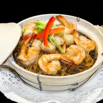 Goong Ob Mor Din (Clay Pot).