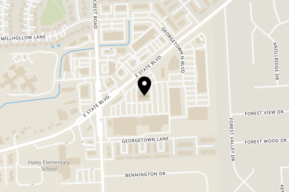 Map showing the location of Yum Thai on 6420 E State Blvd in Fort Wayne